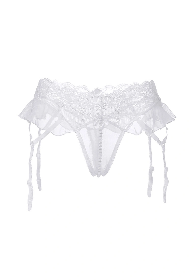 Трусики-пояс с жемчужной нитью Erolanta Adeline, белый (50-52)