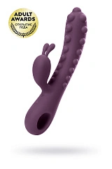 Вибратор с клиторальным стимулятором KOKOS SMON, силикон, фиолетовый, 23 см