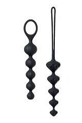 Набор анальных цепочек Satisfyer Love Beads black, силикон, черный, 27 см.