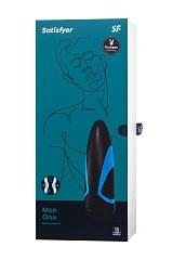 Мастурбатор нереалистичный Satisfyer Men One с регулировкой давления, силикон, чёрный, 25,5 см