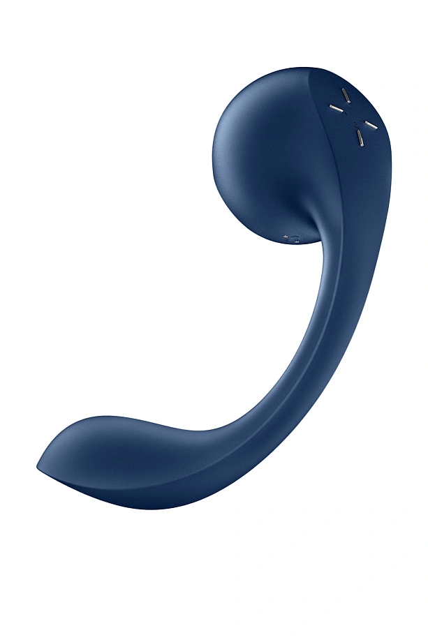 Вибратор для точки G  с вакуумно-волновой стимуляцией Satisfyer Pro+ Wave 4 APP, силикон, синий