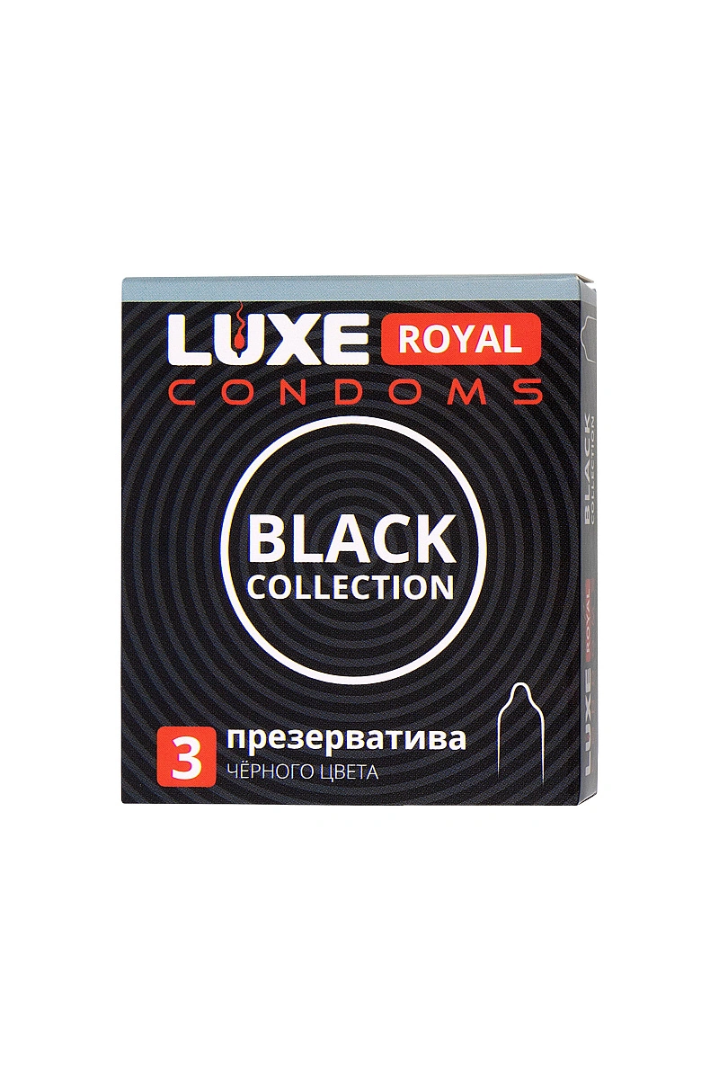 Презервативы Luxe, royal black collection, латекс, гладкие, 18 см, 5,2 см, 3 шт.