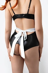 Костюм горничной Erolanta Eleanor (боди, фартук, головной убор, чокер) черно-белый (50-52)