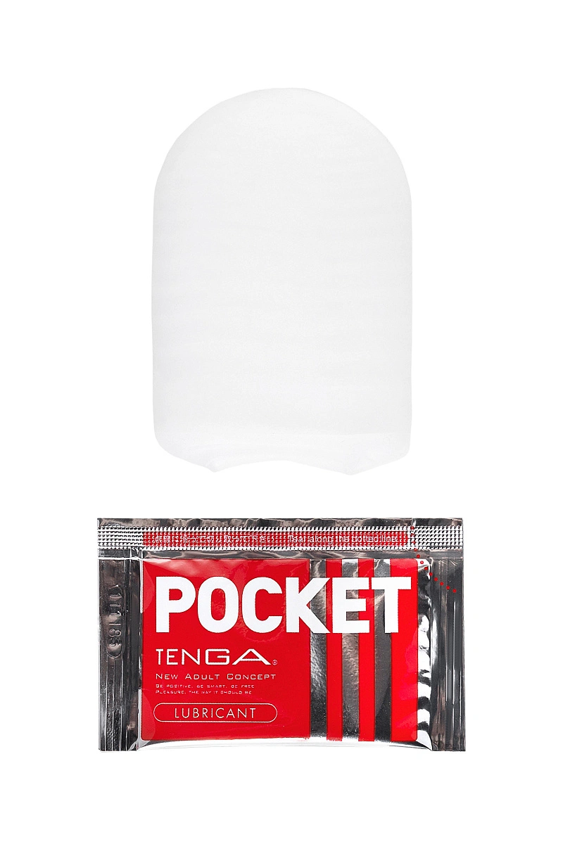 Нереалистичный мастурбатор TENGA Pocket Block Edge, TPE, белый, 7,5 см