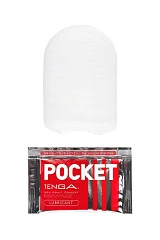 Нереалистичный мастурбатор TENGA Pocket Block Edge, TPE, белый, 7,5 см