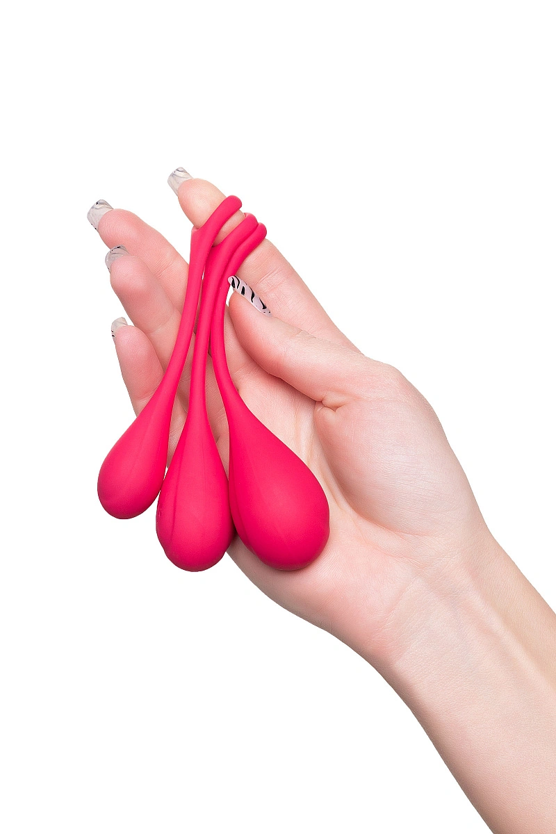 Набор вагинальных шариков Satisfyer YONI, силикон, красный, Ø 2 см.