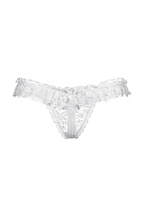 Стринги с кружевной рюшей открытые SoftLine Collection, белый, S/L