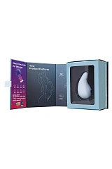 Вибромассажер Satisfyer Dew Drop, силикон, голубой, 8,1 см