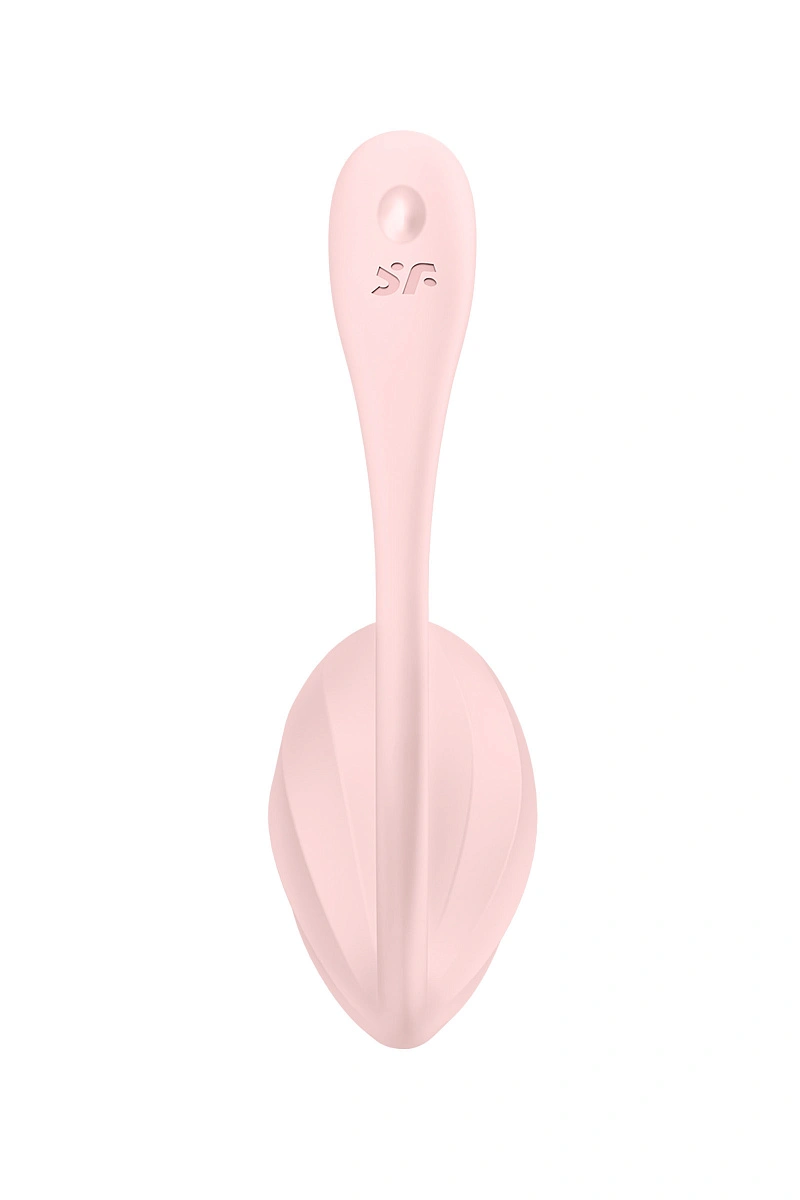 Виброяйцо Satisfyer Ribbed Petal Connect App с пультом ДУ, розовое, 7,8 см