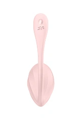 Виброяйцо Satisfyer Ribbed Petal Connect App с пультом ДУ, розовое, 7,8 см