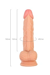 Реалистичный фаллоимитатор RealStick Nude Baz, PVC, телесный, 19 см