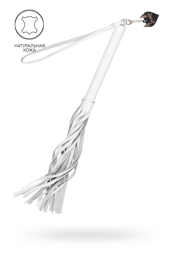 Плеть Pecado, белая рукоять, белые хлысты, натуральная кожа