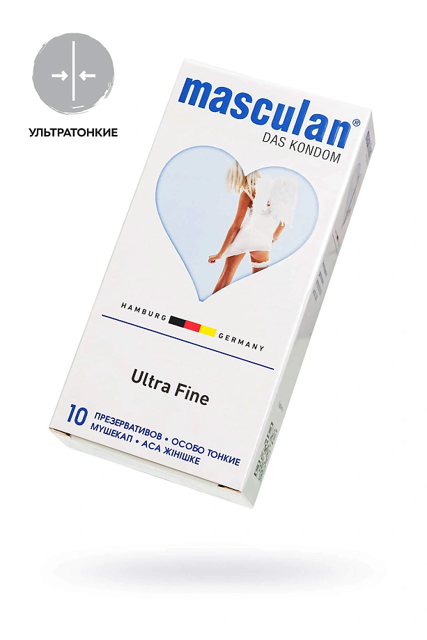 Презервативы Masculan, ultra 2, особо тонкие, 19 см, 5,3 см, 10 шт. ( Ultra Fine № 10)