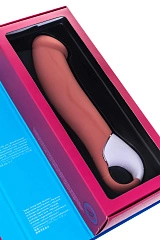 Нереалистичный вибратор Satisfyer Master, силикон, бежевый, 23,5 см.