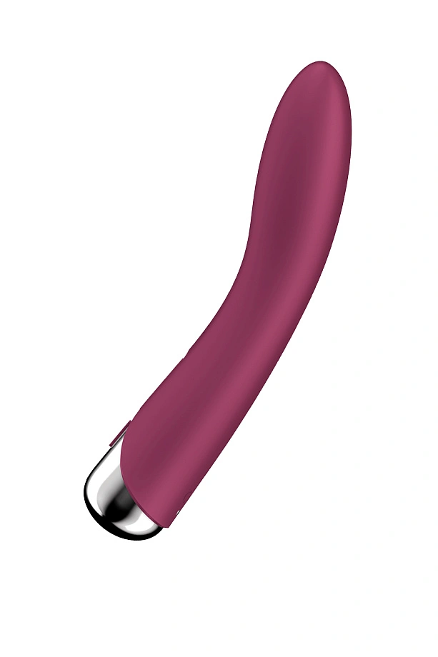 Вибратор для точки G  с ротацией Satisfyer Spinning Vibe 1, силикон, бордовый, 17,8 см