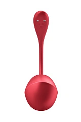 Виброяйцо Satisfyer Shiny Petal Connect App с пультом ДУ, красный, 7,5 см