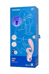 Нереалистичный вибратор Satisfyer Hug me Connect App, силикон, розовый, 20,5 см