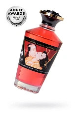 Масло массажное для тела Shunga «Клубника и шампанское»Sparkling Strawberry Wine,разогревающее,100мл