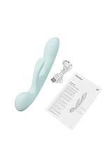 Нереалистичный вибратор Satisfyer Triple Oh, силикон, голубой, 24 см