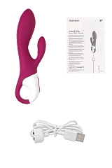 Вибратор с клиторальным стимулятором и подогревом Satisfyer Heated Affair ConnectApp,бордовый,20,6см