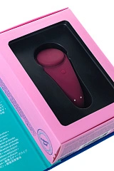 Вибровкладыш в трусики Satisfyer Sexy Secret Connect App, силикон, бордовый, 8,5 см