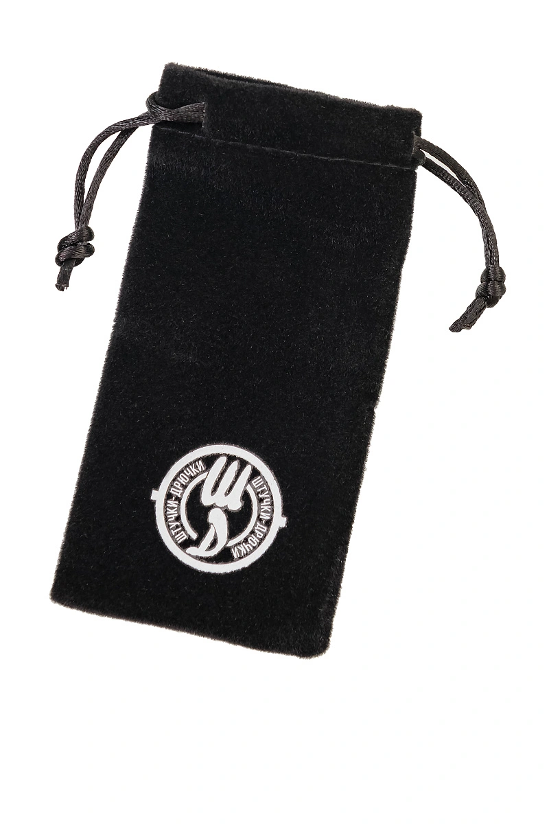 Мешочек бархатный с логотипом "Штучки-Дрючки" для втулок, черный, 6*13