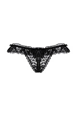 Стринги с кружевной рюшей открытые SoftLine Collection, черный, S/L