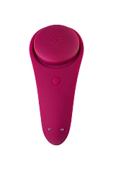 Вибровкладыш в трусики Satisfyer Sexy Secret Connect App, силикон, бордовый, 8,5 см