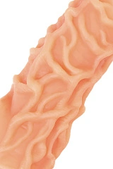 Насадка реалистичная KOKOS NUDE SLEEVE с дополнительной стимуляцией, TPE, телесная, 12 см