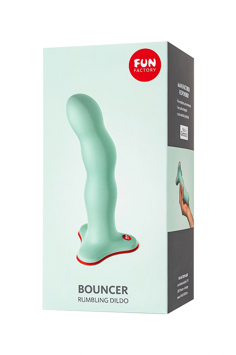 Фаллоимитатор Fun Factory STUBS BOUNCER, силикон, зелёный, 18,5 см