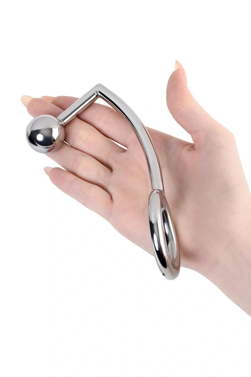 Насадка на пенис с анальной втулкой Metal by TOYFA, металл, серебристый, размер М