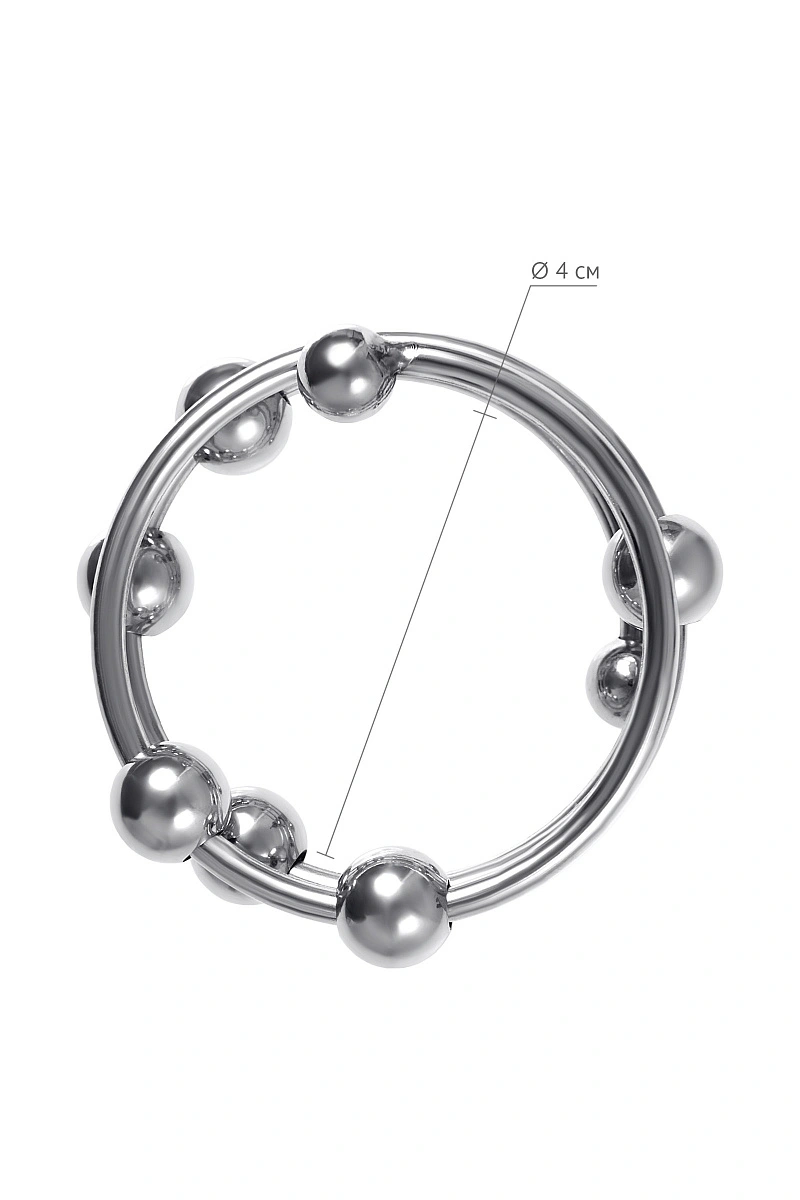 Кольцо под головку члена Metal by TOYFA, металл, серебристое, Ø 4см