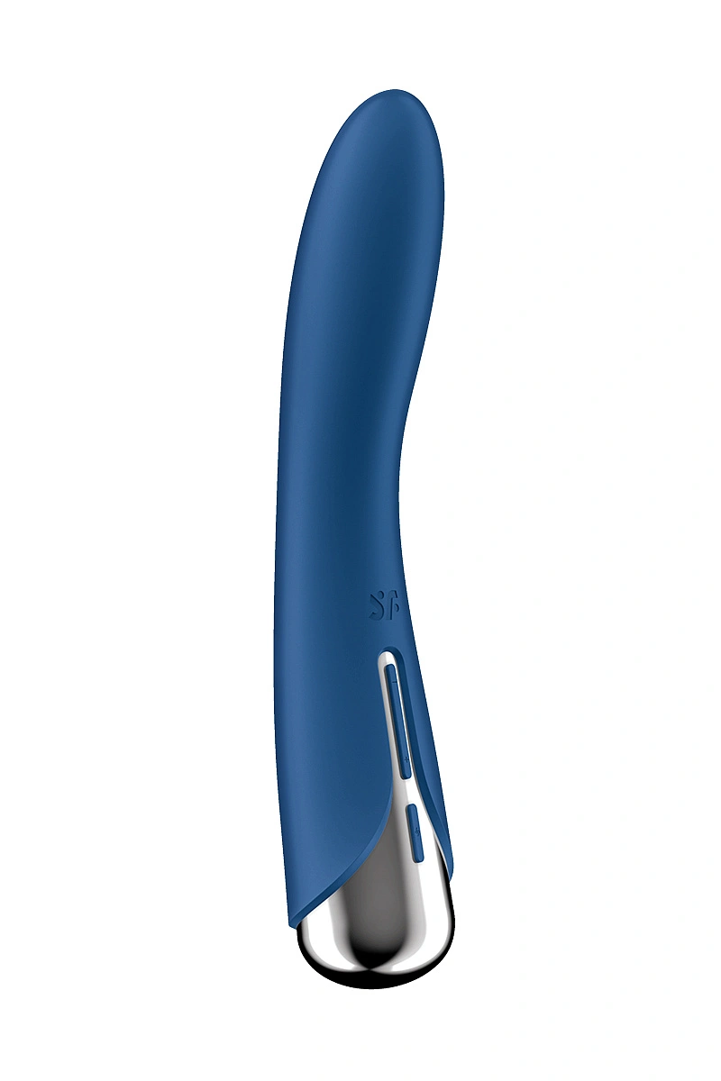 Вибратор для точки G  с ротацией Satisfyer Spinning Vibe 1, силикон, синий, 17,8 см