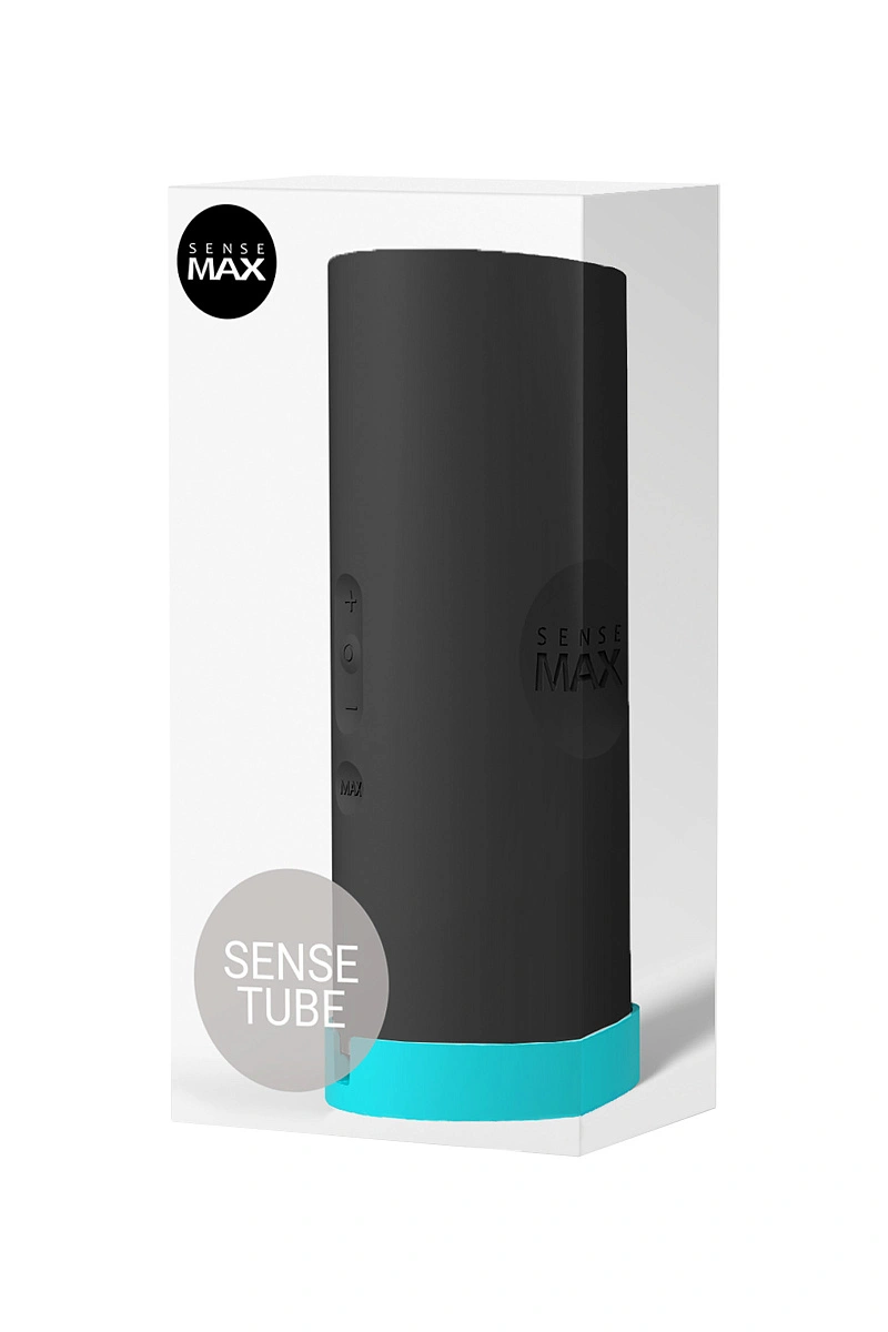 Мастурбатор нереалистичный Sense Max, силикон, черный, 18.5 см