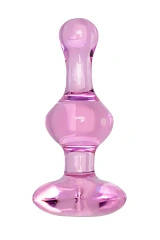 Анальная втулка Sexus Glass, стекло, розовая, 9,8 см