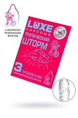 Презервативы Luxe, конверт «Тропический шторм», латекс, тропические фрукты, 18 см, 5,2 см, 3 шт.