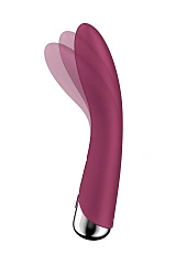 Вибратор для точки G  с ротацией Satisfyer Spinning Vibe 1, силикон, бордовый, 17,8 см