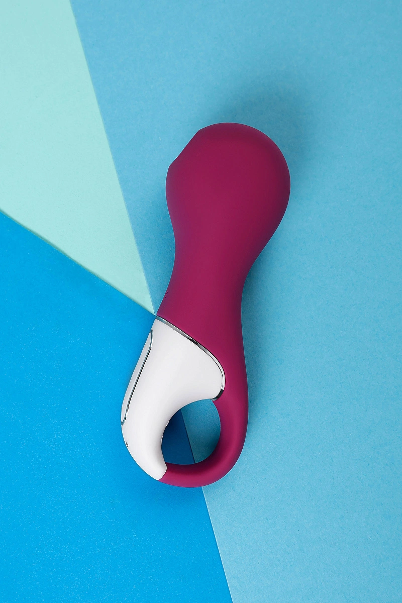 Вакуум-волновой стимулятор клитора с вибрацией Satisfyer Lucky Libra, силикон, бордовый, 15,7 см