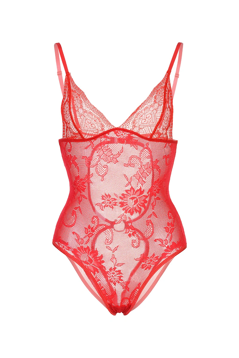 Боди Candy Girl c интимным доступом, красное