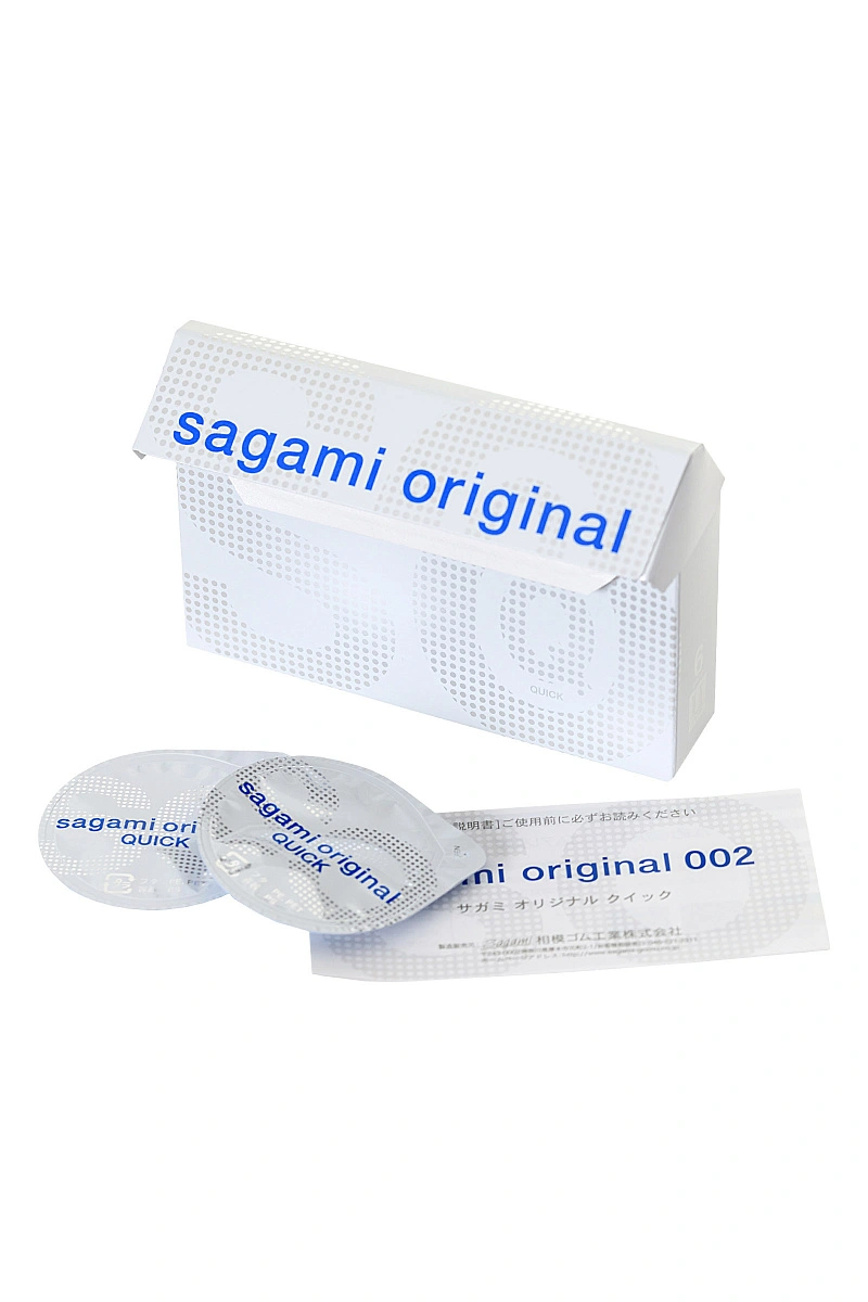 Презервативы Sagami, original Quick 0.02, полиуретан, 17 см, 5,5 см, 6 шт.