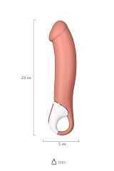 Нереалистичный вибратор Satisfyer Master, силикон, бежевый, 23,5 см.