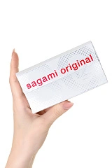 Презервативы Sagami, original 0.02, полиуретан, 19 см, 5,8 см, 12 шт.