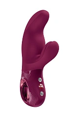 Вибратор с клиторальным стимулятором Fun Factory MiSS BI, силикон, бордовый, 17 см