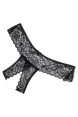 Трусы Eromantica, Juno, с доступом, черные, 44-46