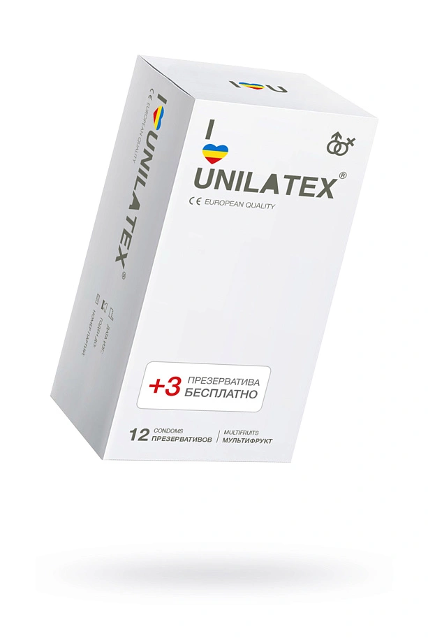 Презервативы Unilatex, multifrutis, аромат, цветные, 15 шт.