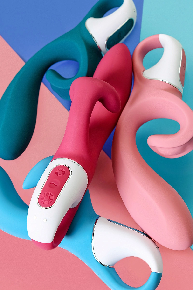 Нереалистичный вибратор Satisfyer Hug me Connect App, силикон, розовый, 20,5 см