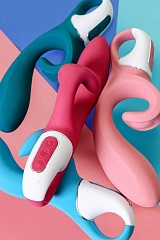 Нереалистичный вибратор Satisfyer Embrace me, силикон, малиновый, 22,5 см