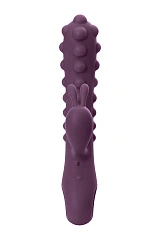 Вибратор с клиторальным стимулятором KOKOS SMON, силикон, фиолетовый, 23 см