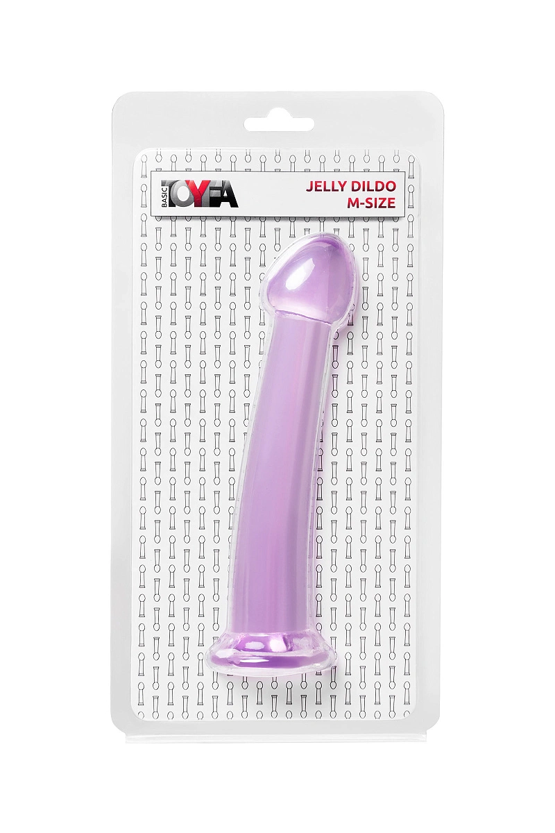 Нереалистичный фаллоимитатор Jelly Dildo M Toyfa Basic, TPE, фиолетовый, 18 см