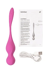 Вагинальные шарики с вибрацией Satisfyer Love Birds 1 Connect App, розовый, 22,2 см